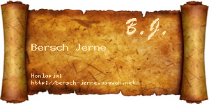 Bersch Jerne névjegykártya